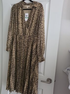 Michael Kors Snakeskin Print Maxi Dress Size L